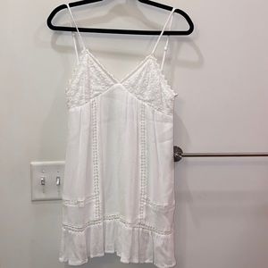 White floral mini dress